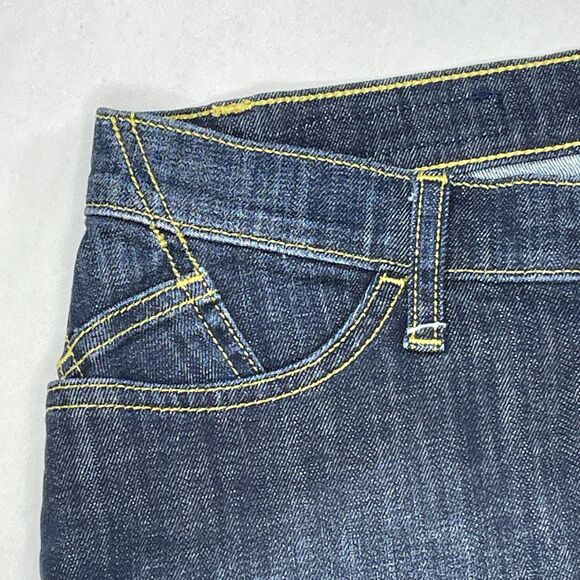 ~ Rock & Republic 8 Jean Shorts Cut Off Mid Rise Dark Wash Hula Denim Blue - Picture 3 of 14